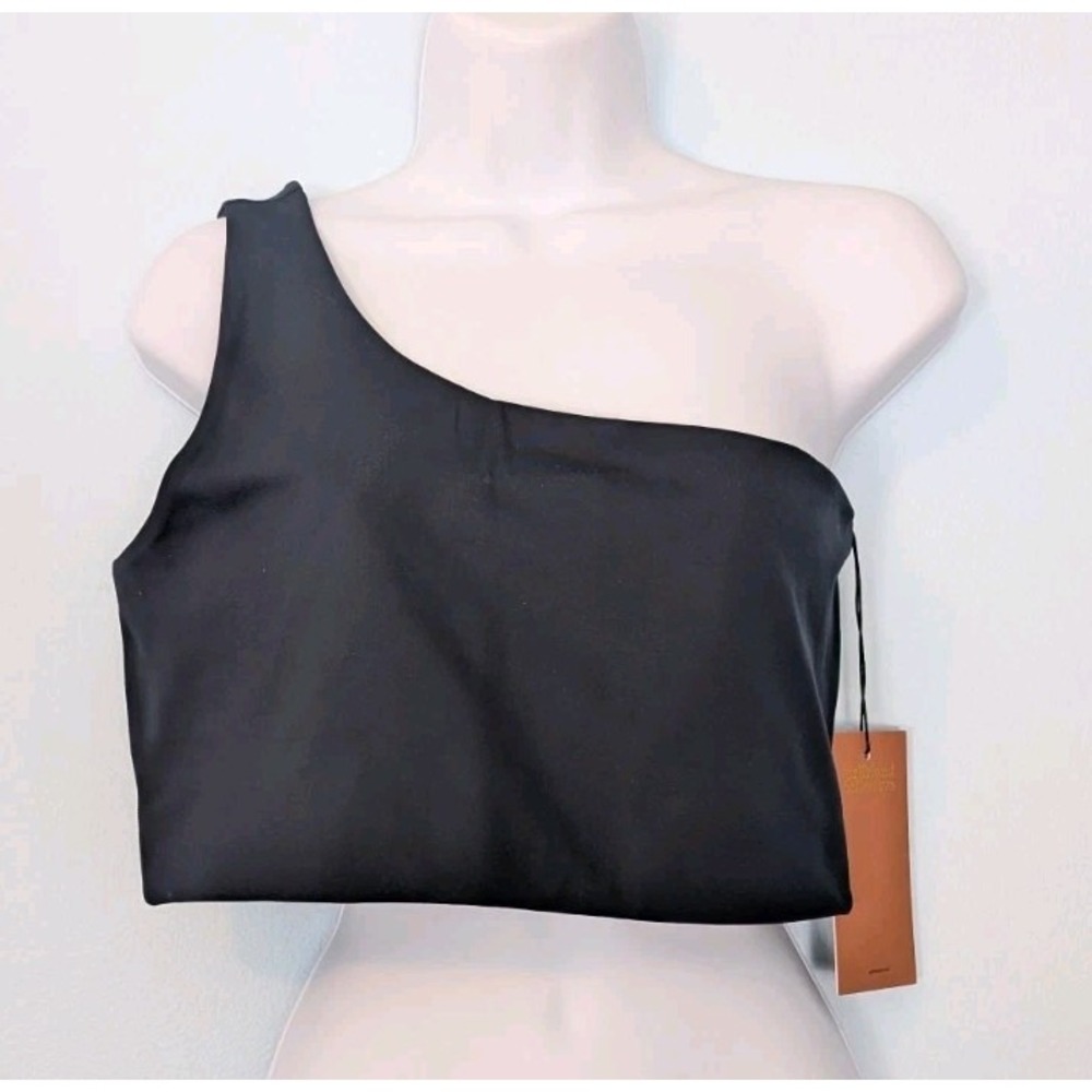 Girlfriend Collective Sports Bra Bianca One Shoulder XL Dark Blue New With Tags